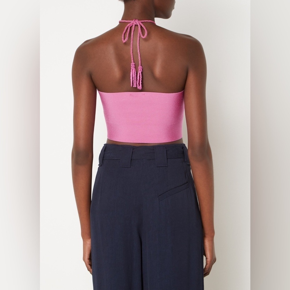 Farm Rio pink knit halter top size XL - Picture 3 of 10